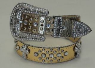 Cowgirl bling Rhinestone Religious Cross Belts wholesale 50121 Gold
