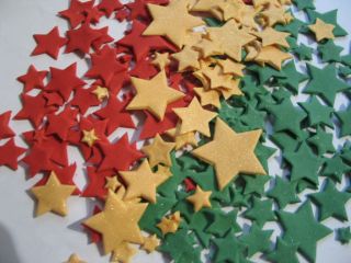 Multisize Sugar Stars Various Colours Edible Cake Cupcake Toppers
