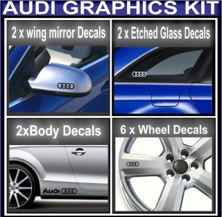 NEW   AUDI   FULL CAR STICKERS PACK Wing Mirror Body Etched Mirror