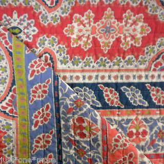 MOROCCAN DYNASTY REVERSIBLE FULL QUEEN QUILT *NEW* RED GREEN BLUE