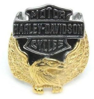 Harley Davidson Golden Eagle Stainless Steel Biker Ring Size 11