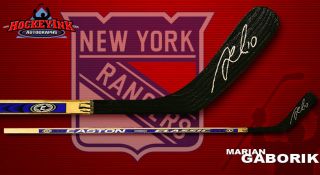 New York Rangers MARIAN GABORIK Signed EASTON Stick