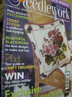 Needlework UK Magazine May 1997 Ehrman Butterfly & Primulas Cushion