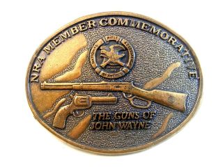 NRA Member Commemorative The Guns of John Wayne Belt Buckle