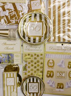 50TH ANNIVERSARY GOLDEN WEDDING CELEBRATION PARTY Supplies ~ Create