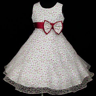 Red White w499 Halloween Pageant Wedding Xmas Flower Girls Dress 7