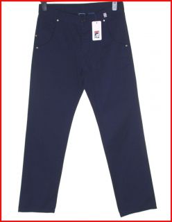 Bnwt Authentic Mens Fila Trousers Pants W32 L32 Navy Blue