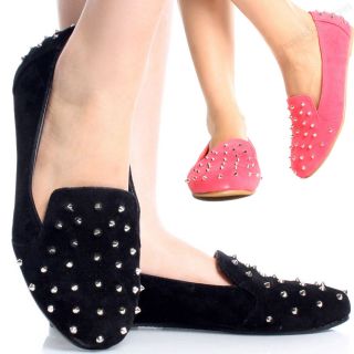 Womens Spike Shoes New Fashion Punk Style Stud Flat Oxfords Black