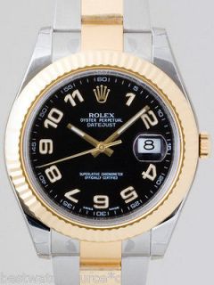 Rolex 116333 DateJust II Gold & Steel 41mm Black Dial B&P Retail $