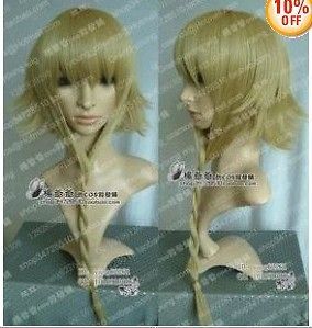 0936 Soul Eater Medusa Cosplay Long Linen Gold Wig