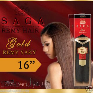 16 Saga Gold Remy Yaky Premium Quality 100% Human Hair Weave Hair