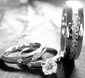 His & Hers 3 pieces STERLING SILVER and STAINLESS STEEL wedding bridal