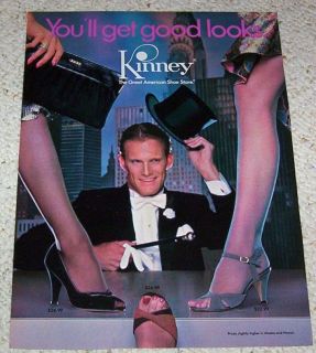 1981 Kinney ladies shoes legs man hat PRINT 1 page AD