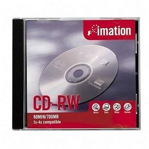 Imation 12381 Disk Cd r/w 80 Min Branded Jewel