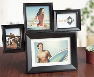 Black Collage Photo Picture Frame 4 in 1 Wooden Hanging Set Timber