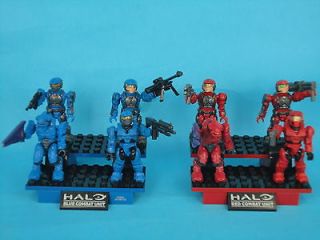 8x Mega Bloks Halo Spartan loose figures Red Team Combat vs Blue Team