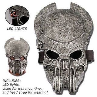 Deluxe Alien Predator Style Mask w/ Red LED Lights & More