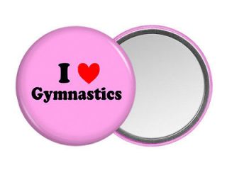 GYMNASTICS POCKET HAND MIRROR Design #1 Love Heart Gym Athlete Proud