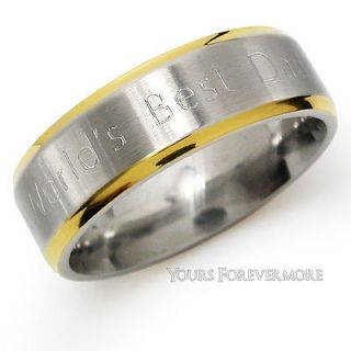 Fathers / Worlds Best Dad Ring   Stainless Steel  Peronalized