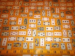 Alice in Wonderland Cotton Fabric Small Playing Cards Toss Allover