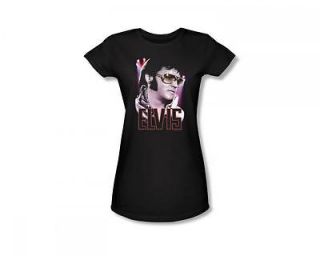 Elvis Presley Sunglasses 70s Star Legend Classic Music Juniors T Shirt