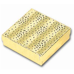 100 Pc Gold Foil Cotton Fill Filled #33 Jewelry Boxes Sz 3 1/2L x3 1