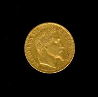 1868 A GOLD FRANCE 10 FRANCS