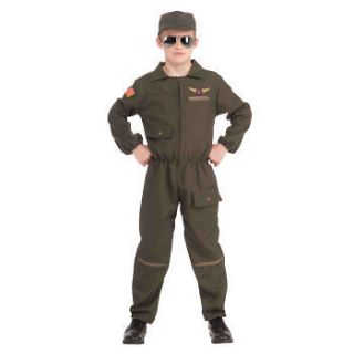 FIGHTER JET PILOT Child Jumpsuit Air Force Military Costume Dress Up