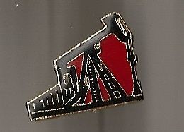 Vintage Giant Oil Well Pump at Sunset old enamel pin