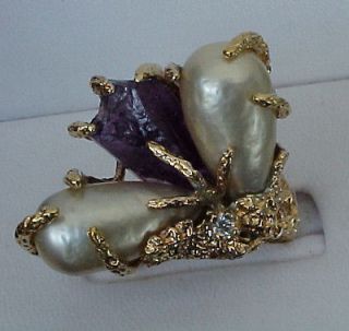 Rare PANETTA Amethyst Rock Cluster Organic Sculptural Fantasy Cocktail