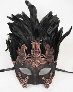 ROMAN WARRIOR GREEK VENETIAN half face MASK masquerade BLACK mens