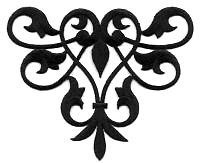 Fleur De Lis Abstract Design/Black Embroidered Applique ~ Available in