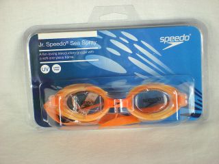 Jr Speedo Sea Spray Swim Goggles NEW Orange No Latex UV Protection