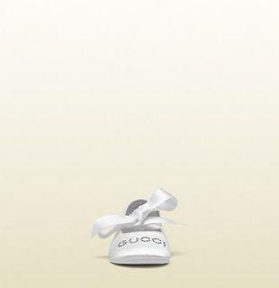 Gucci Baby Crystal Gucci Logo Ballerinas With Bow NEW