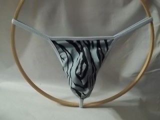 Mens G String Thong Underwear Made USA Blue Animal Print SPANDEX 5