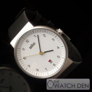 Braun   Mens Black Strap White Dial Quartz Watch   BN0032WHBKG