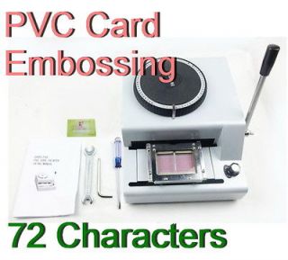 72 Character Manual PVC Card Embosser Credit ID VIP Embossing Machine