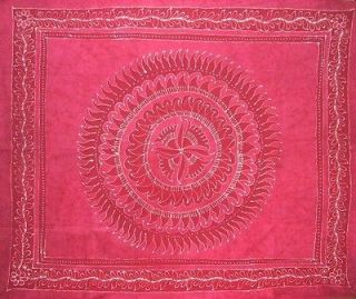 Bursting Batik Tapestry Bedsp read Many Uses Red