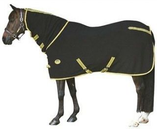 Horse Combo Fleece Cooler Neck Cover Black Yellow Gold 72 Blanket