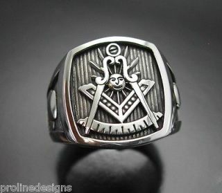 Past Master Masonic #008O Sterling Silver Ring Oxidized Blue Lodge