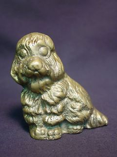 Old Vtg Solid Brass Dog Puppy Metal Terrier Collie Spaniel Poodle