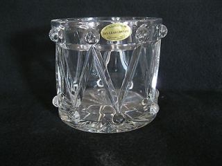 Beautiful Bohemian Lead Crystal Drum Telefloral Vase / Bowl