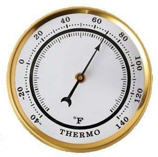 White Face Thermometer Gold Bezel Insert/Fit Up Matches Weather