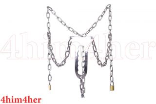 Stainless Steel Female Adjustable Chained Chastity Belt Device   Ref
