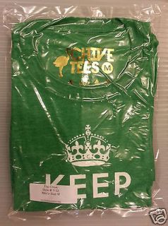 Mens Med KEEP CALM AND CHIVE ON GOLD QR shirt NEW UNOPENED CH IVE BAG
