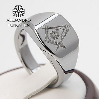 Newly listed Tungsten Carbide Silver Magnificen Freemason Masonic Ring