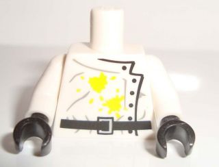 LeGo White Lab Coat Black Buttons Stained NEW
