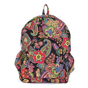 Paisley Backpack fabric Bookbag Ethnic Flower Pattern Bohemian school