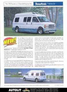 2001 Home & Park Roadtrek Van Camper Brochure Canada r986 76U23I