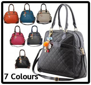 Ladies Large Designer Quilted Boutique Vintage Handbag Shoulder Bag